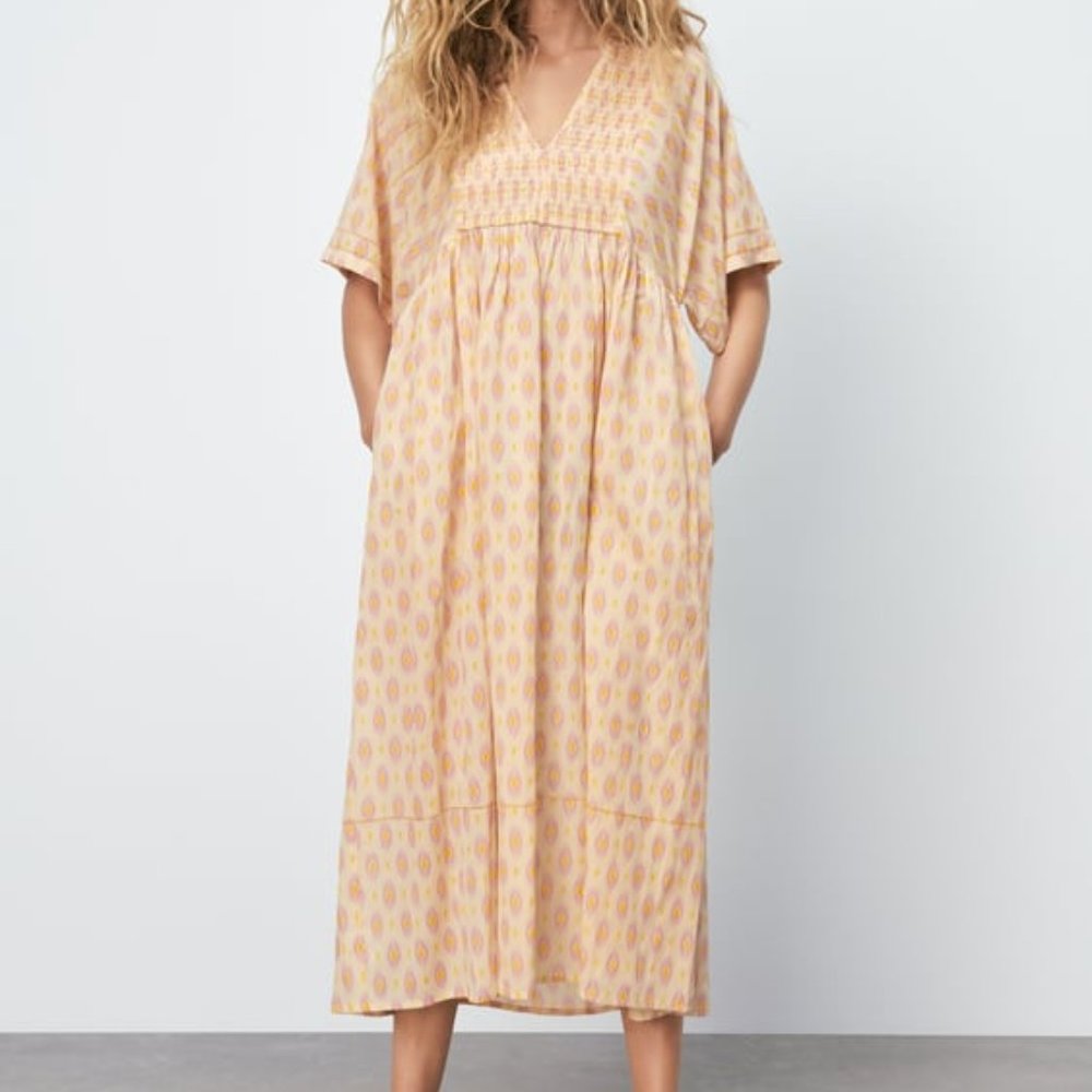 NWT Zara Geometric Print Midi Dress- Size S